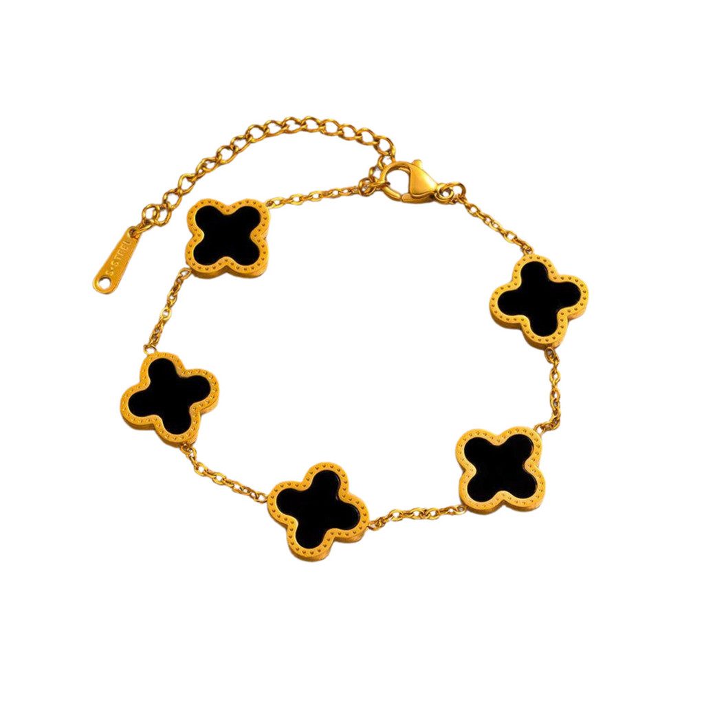 GOLDKLEIN Goldarmband Edelstahl Blume